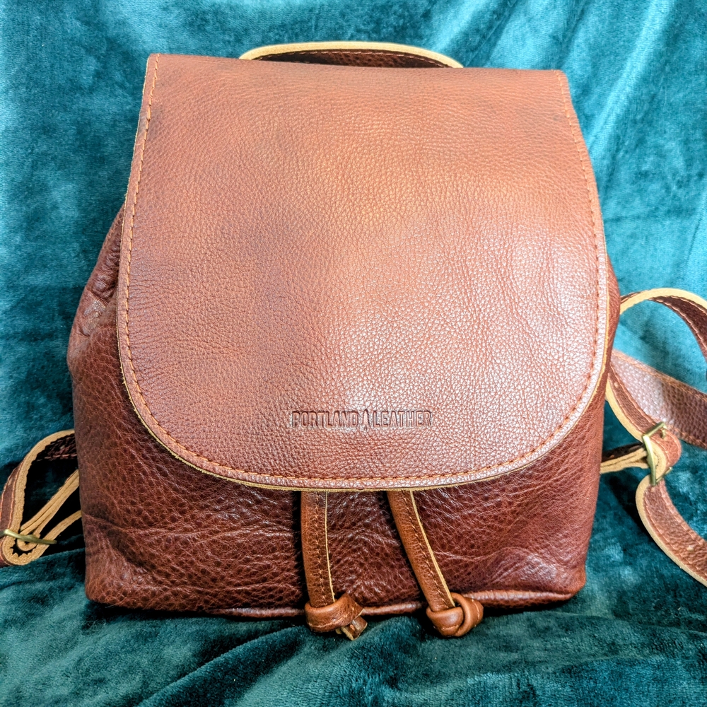 Portland Leather Brown Minimalist Backpack